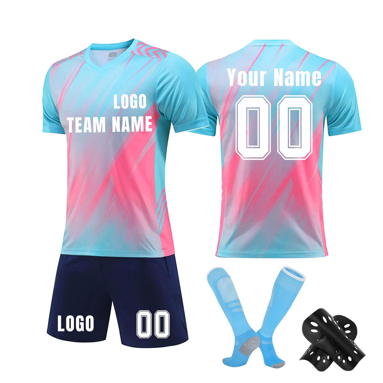 

Комплект персонализированных рубашек для мужчин и девочек с именем и номером, футбольные майки на заказ для мальчиков, тренировочный костюм XXXXL розовый