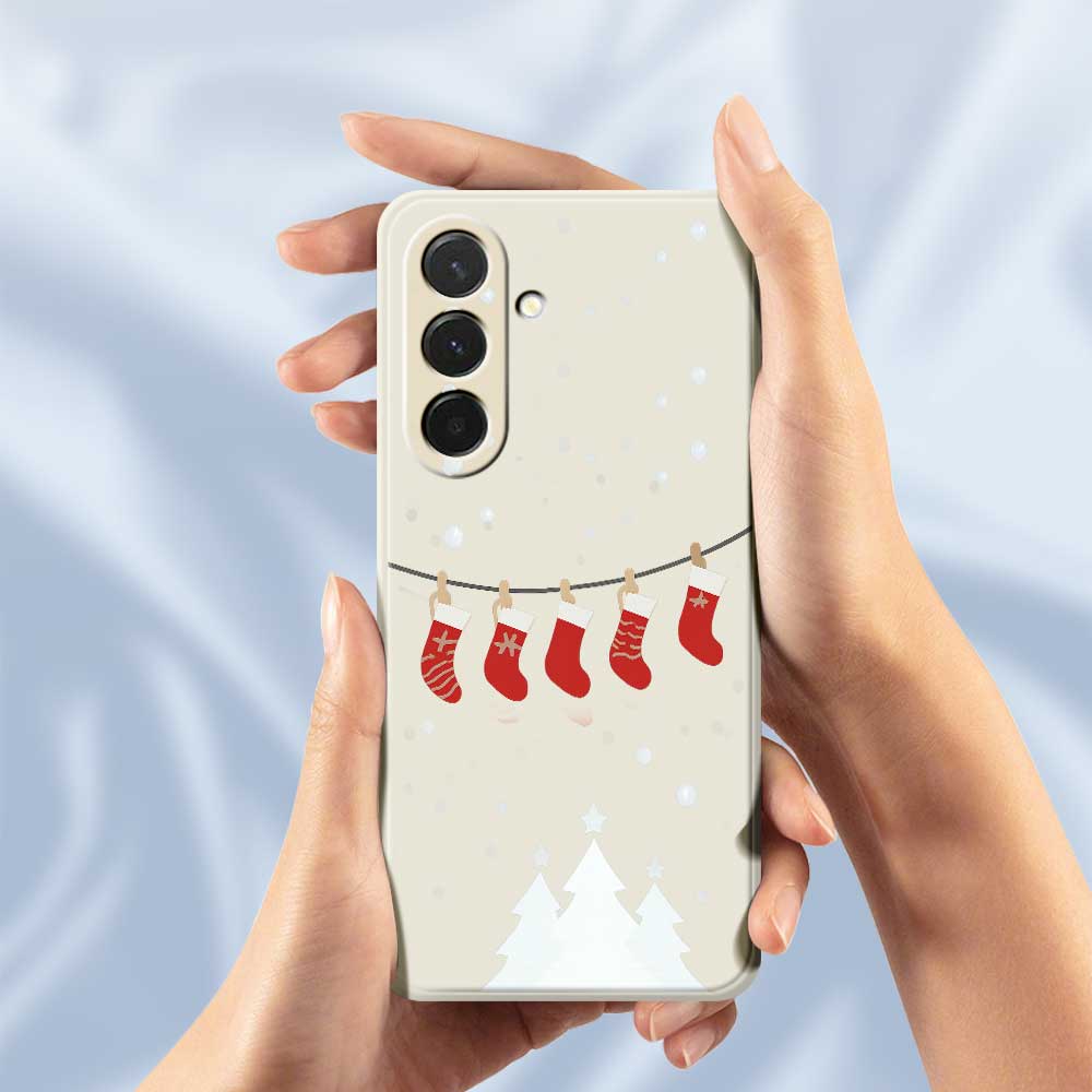 For Samsung Galaxy A36 5G Case Christmas Stockings Pattern Printing Straight Edge TPU Phone Back Cover