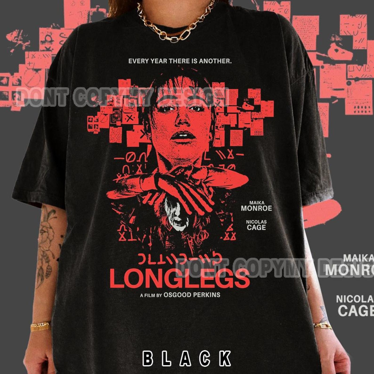 Longlegs Movie Poster T-Shirt: Maika Monroe, Nicolas Cage Film Apparel, Longlegs Movie Shirt, Psychological Horror Graphic Tee S