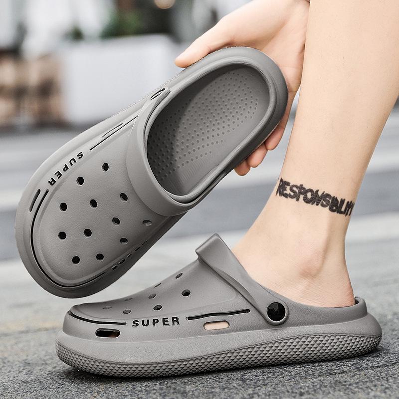 Men's Summer Slip-Resistant Closed-Toe Garden Sandals with Soft Sole