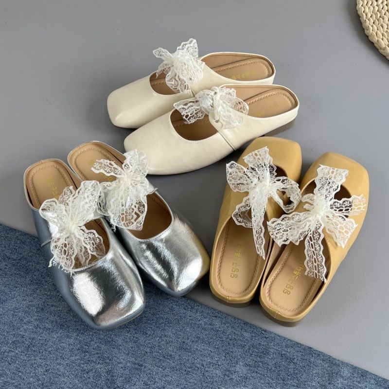 French retro soft-soled bag head half slippers women's 2025 summer new fashion casual versatile comfortable Mary Jane shoes
