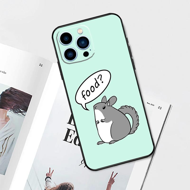 Roztomilý kreslený obal na telefon činčila pro iPhone 15 14 13 12 11 Pro Max Plus Mini X XR XS Max 7 8 SE Měkký TPU kryt