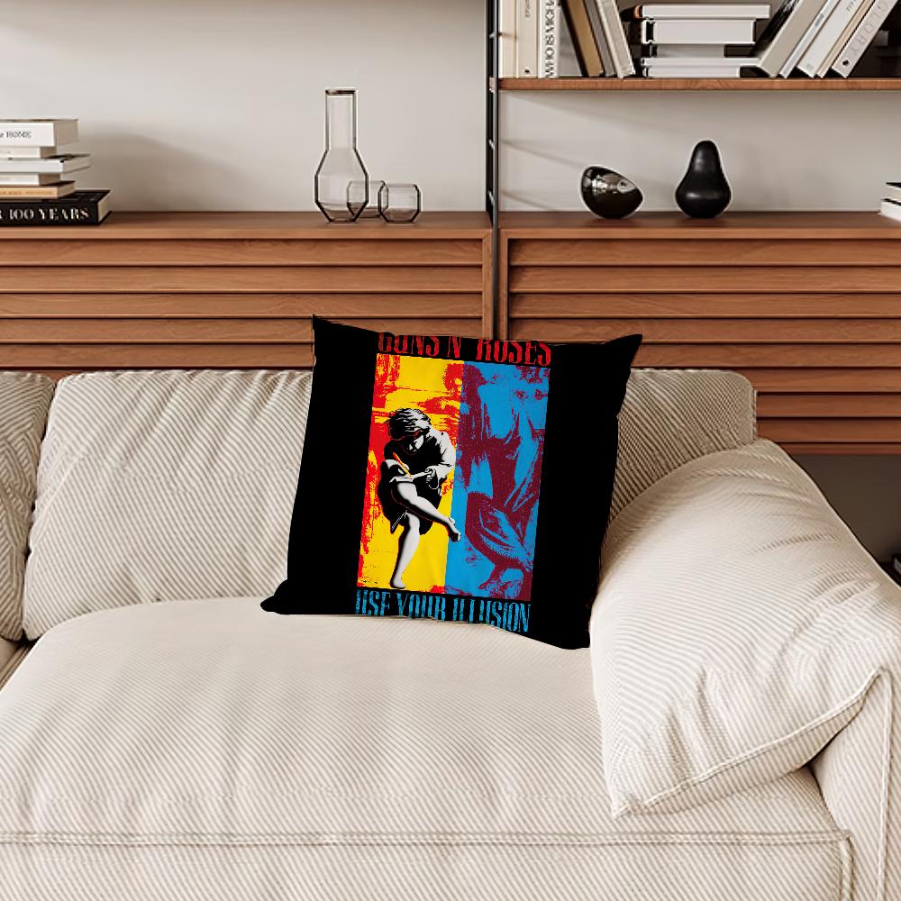 G-Guns N Roses Use Your Illusion I Pillow Case Sofa Living Room Bedroom Headboard Backrest Cushion Square Cushion Nap Time