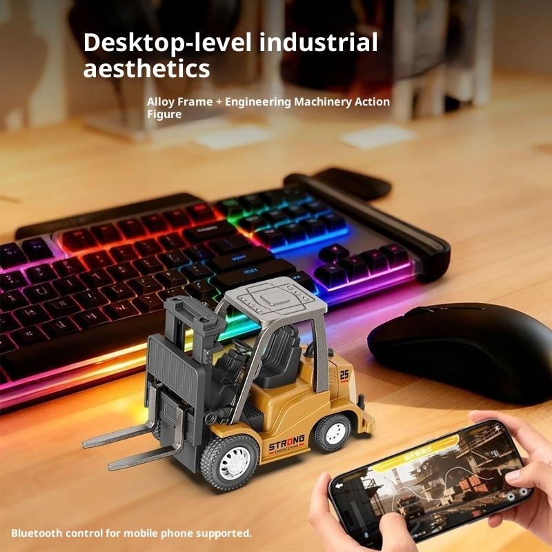 Latest 1:64 Mini Excavator Desktop Series 2.4g Mini Excavator Flip Truck Bluetooth Mobile App Control Bulldozer Remote Control