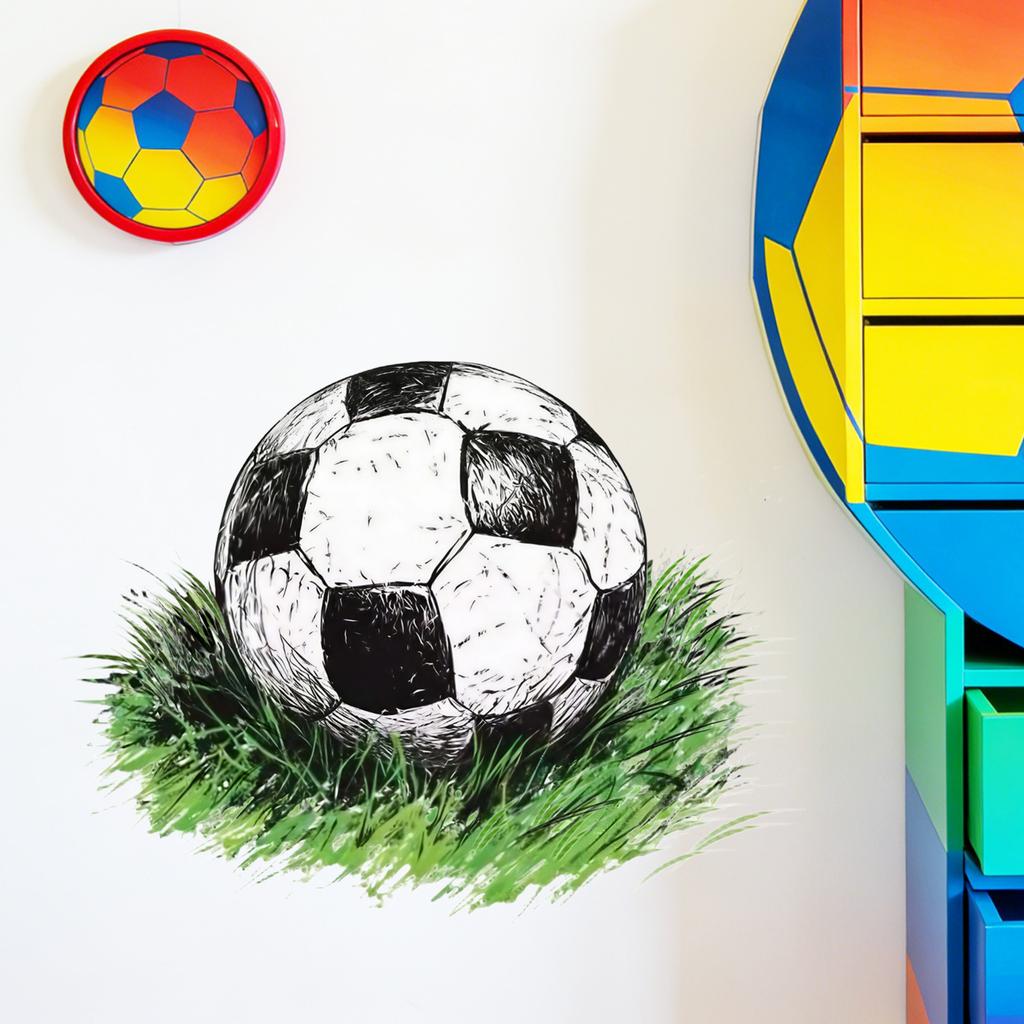 Soccer Theme Wall Decal For Bedroom Living Room Sports Home Wall Decoration