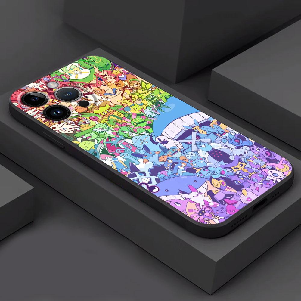 Case For Apple iPhone 13 11 15 Pro Max 14 Plus 12 Mini XR 7 8 X XS 6S 6 SE Silicone Phone Cover TPU Funda Pokemon Funny Cartoon