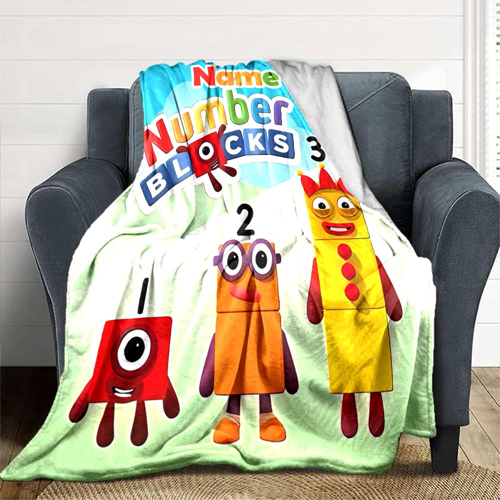 Customiz Name Personality Numberblocks Blanket Soft &Warm Sofa Office Bed Travel Lunch Break Blanket, Gift Suitable All Seasons