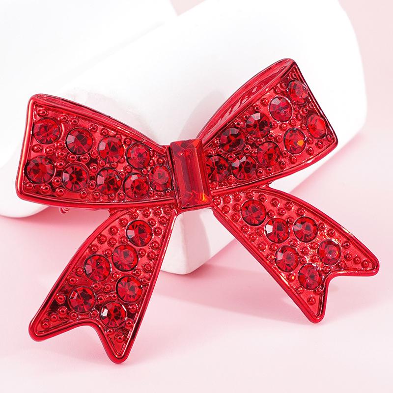 Strass Weihnachts Schleifen Broschen für Frauen Neujahrsparty Brosche Anstecknadel Weihnachtsdekorationszubehör Geschenke