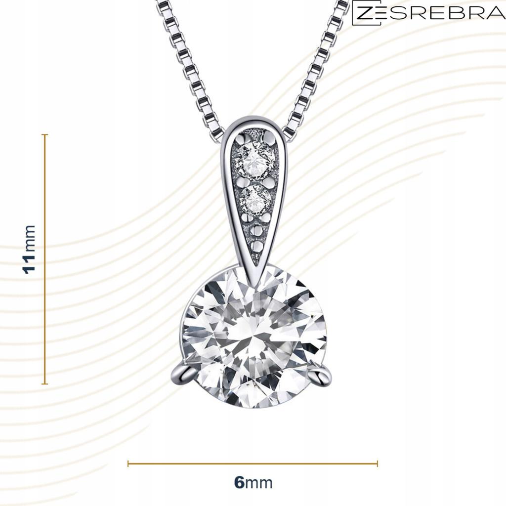 Chain Pr 925 Large Cubic Zirconia Classic Crystal Pendant