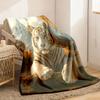 Soft & Cozy White Tiger Under Snowy Mountain Flannel Throw Blanket - Warm Plush Polyester All-Season Comfort with Unique Wildlife