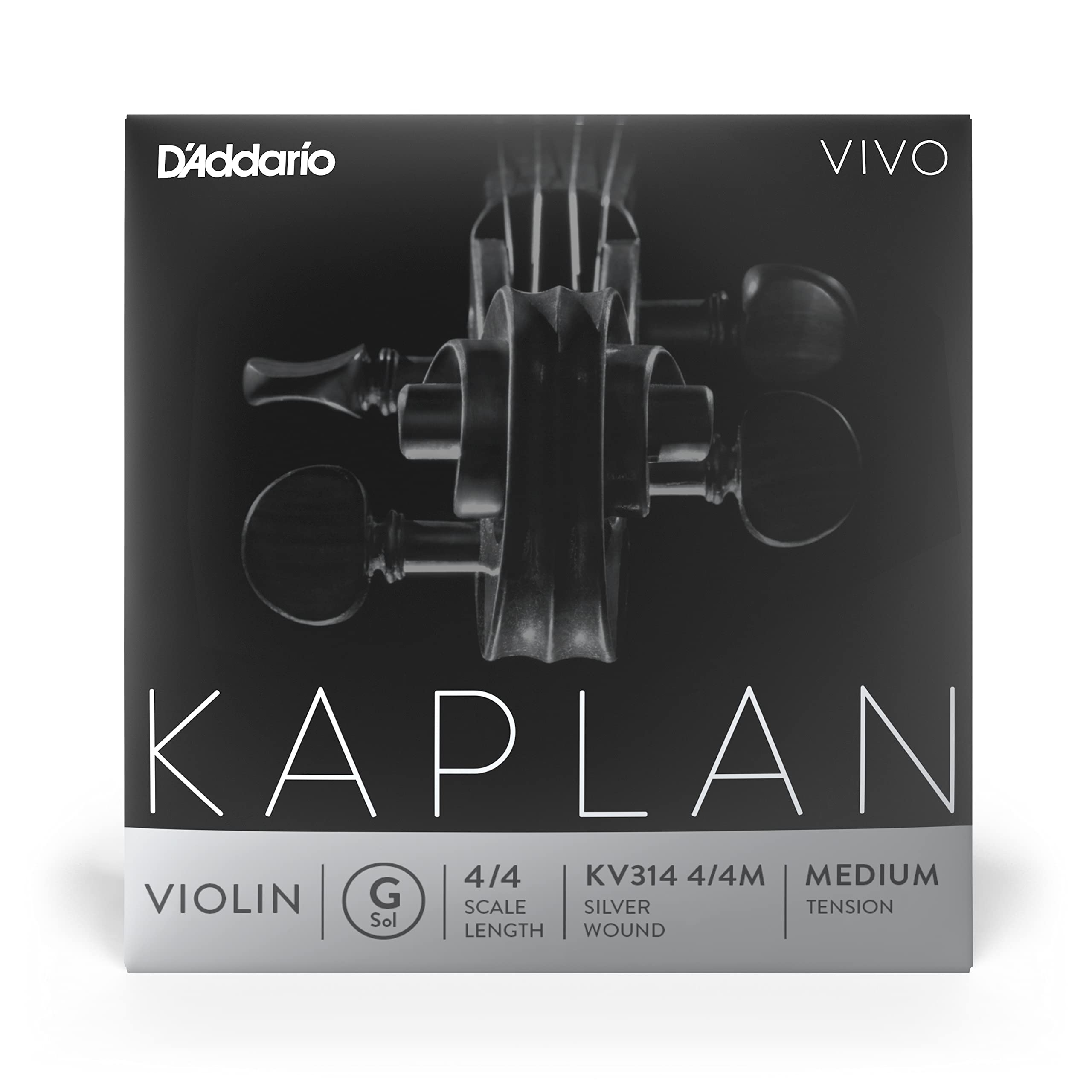 

Kaplan Vivo G Medium Violin string D Addario string, KV314, 4/4M, Tension,