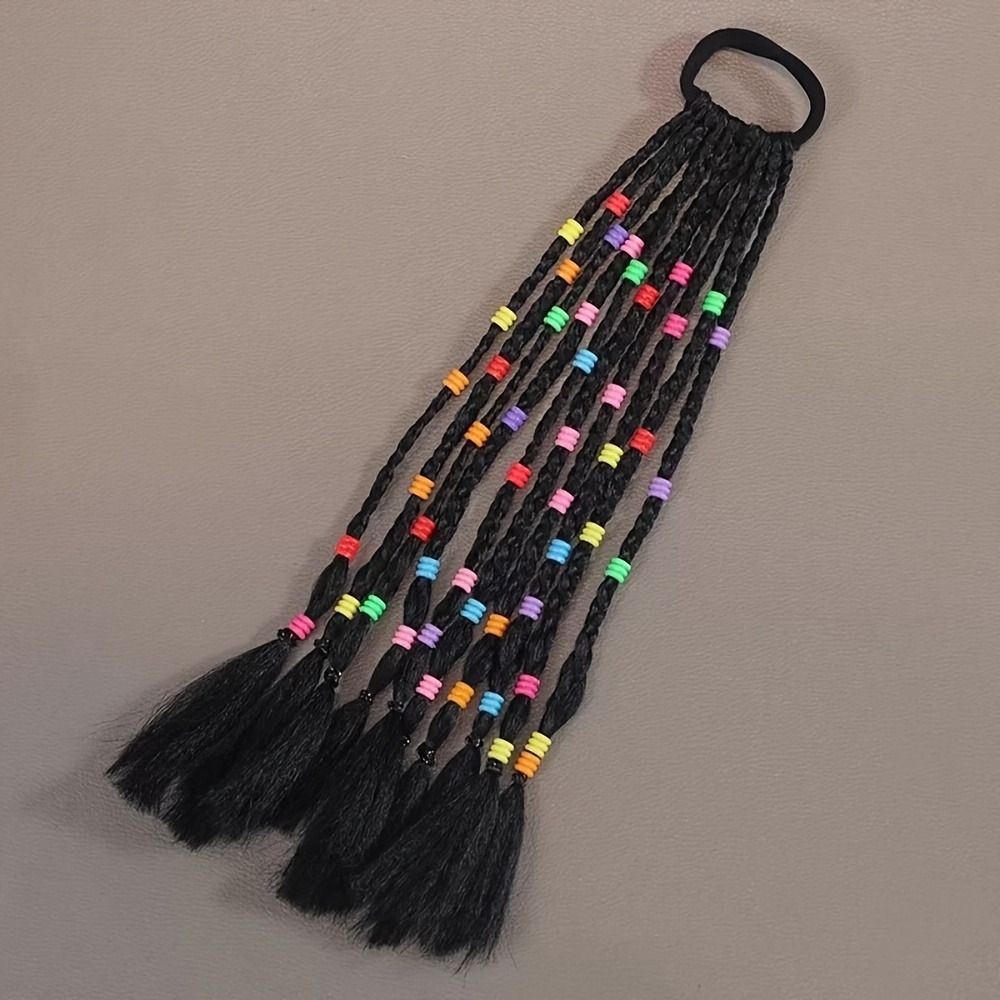 Natural Children Wig Braids Cute Wigs Beaded Braided Ponytail Children Hair Tools