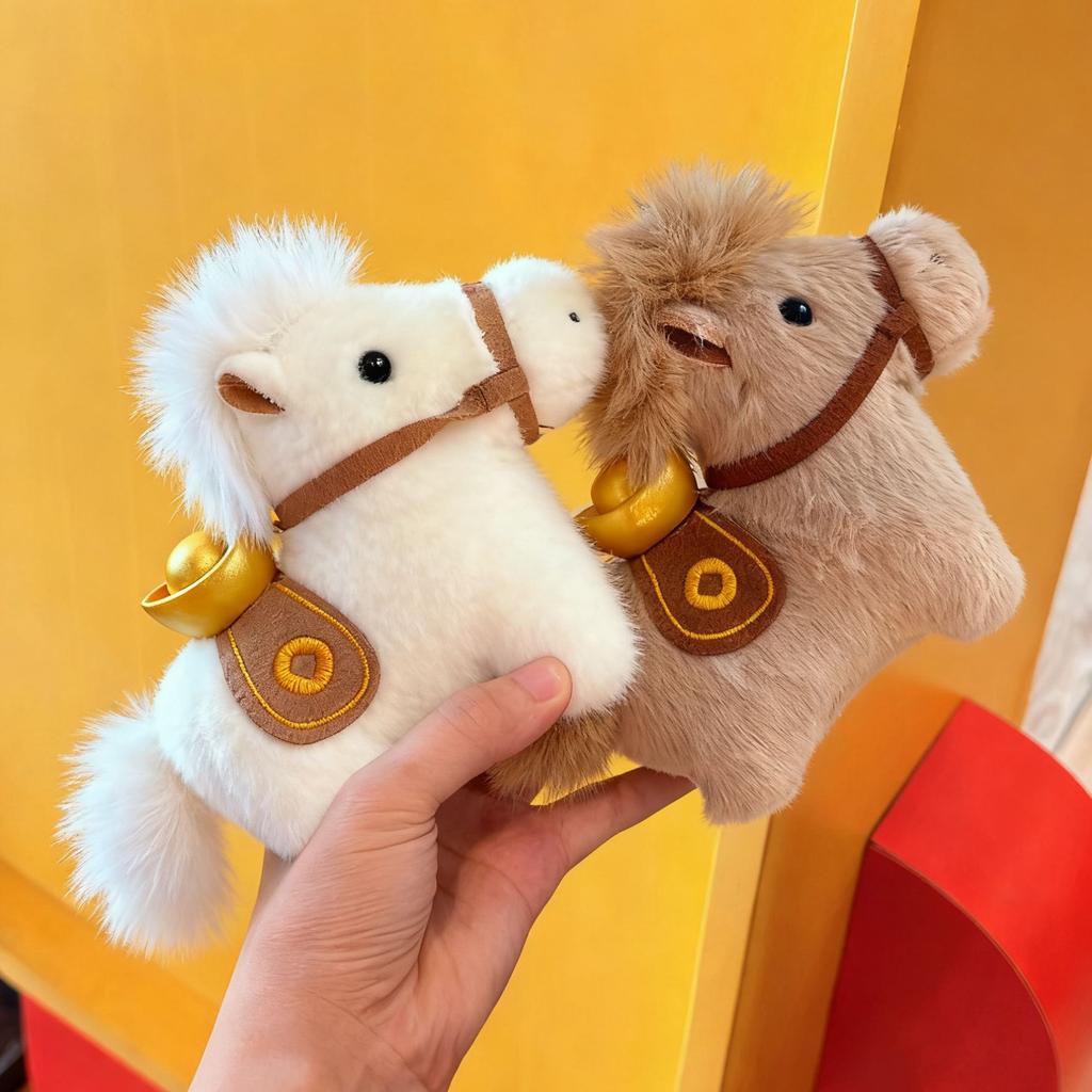 2026 Year of The Horse Mascot Plush Toy Doll Pendant Will Be Rich Soon Pony Zodiac Doll Bag Pendant