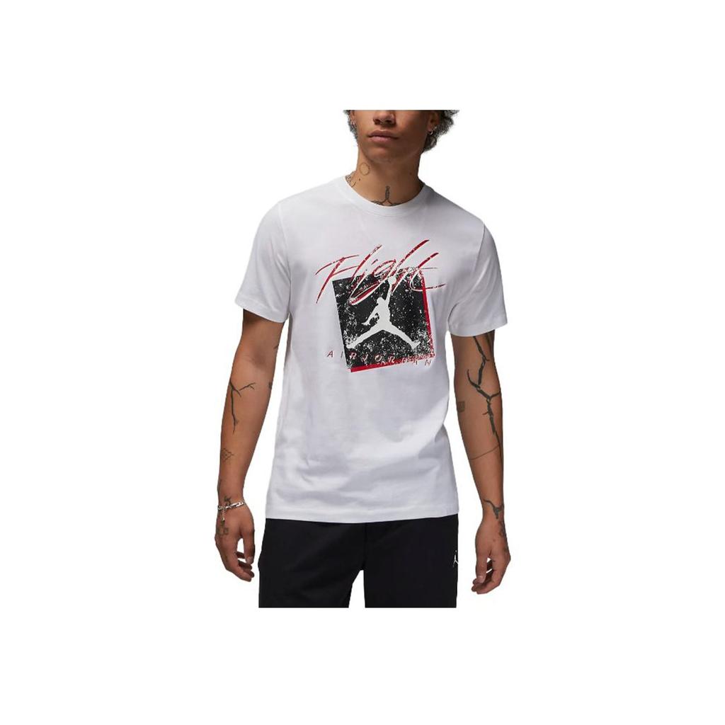 Jordan American Retro Casual Letter Print Cool Round Neck Short Sleeve T-Shirt Men Tops White DX9594-100