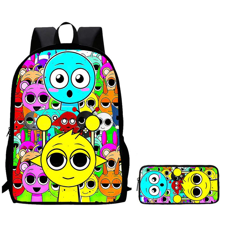 Rhythm Box Sprunki Spel Anime Rugzak Student Schooltas Computer Tas