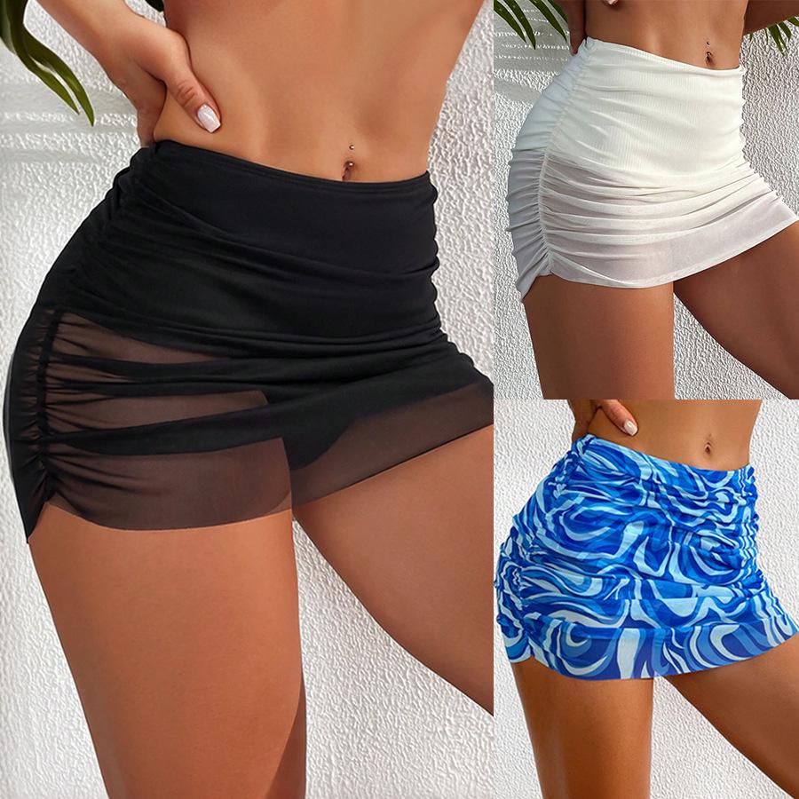 

2025 Sexy Women s Midi Skirt and Solid Color Bikini Bottoms Set XXL