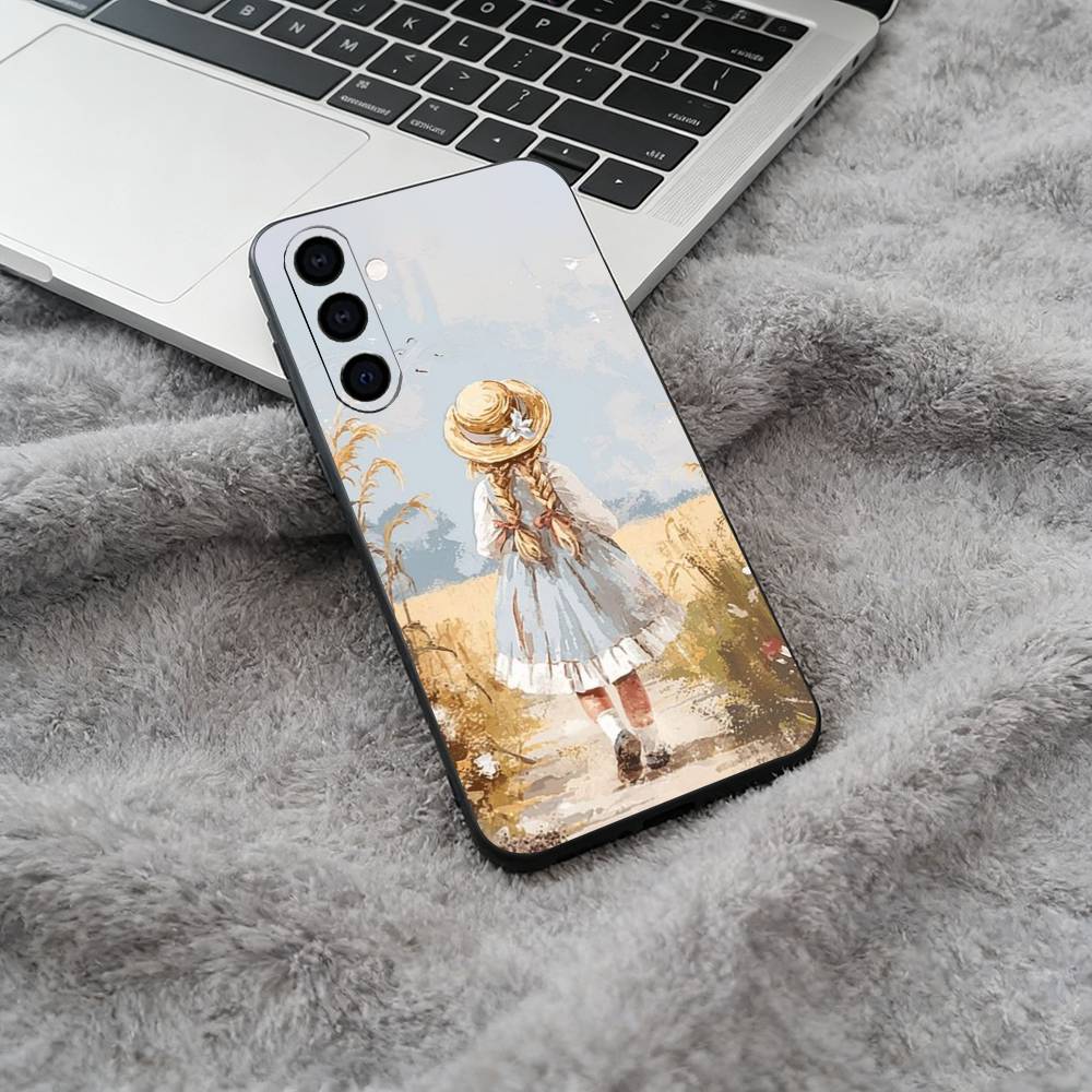 

Sarah K-Kay Girl Colorful Soft Silicone phone Case for Samsung Galaxy A73/A71/A72/A70/A53/A52/A51 - Black Samsung a40