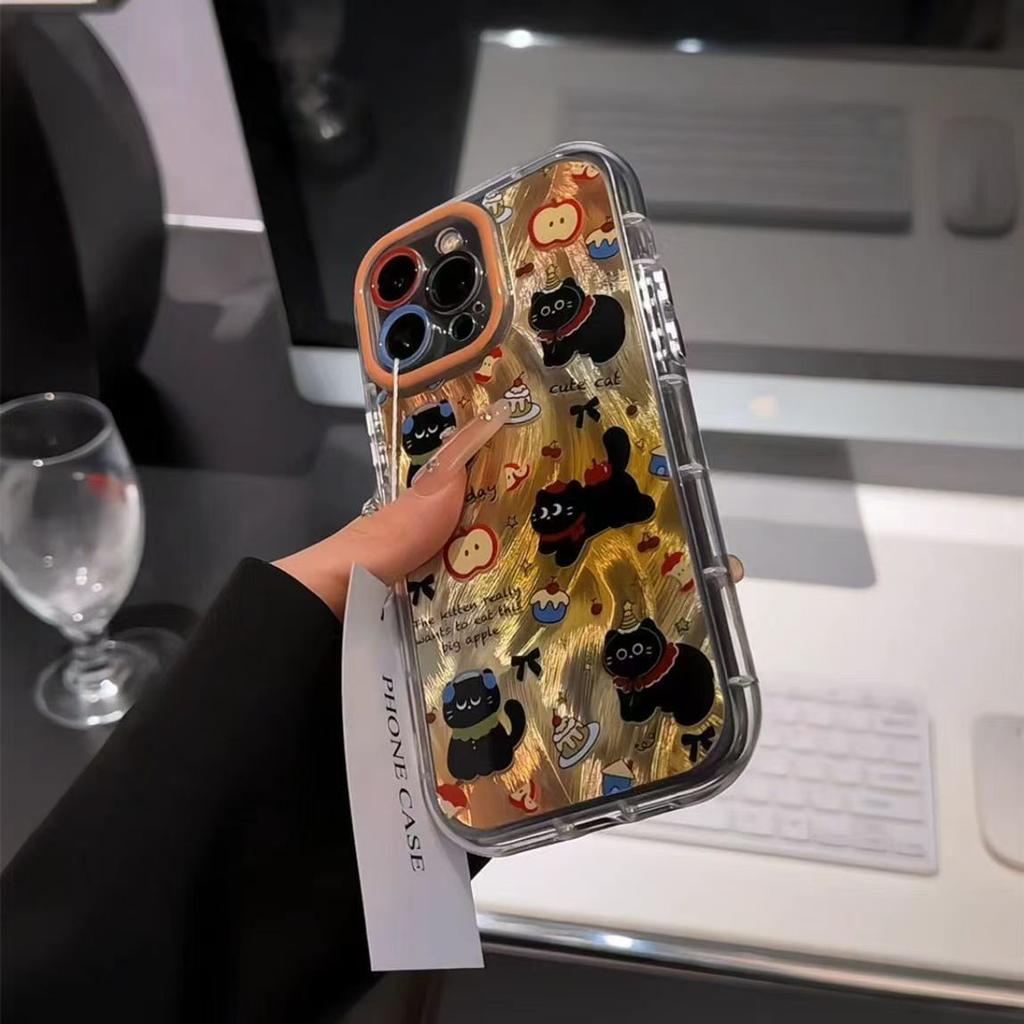 Smudge graffiti black cat for Apple 16/15/14 Huawei glory millet mobile phone case all-inclusive