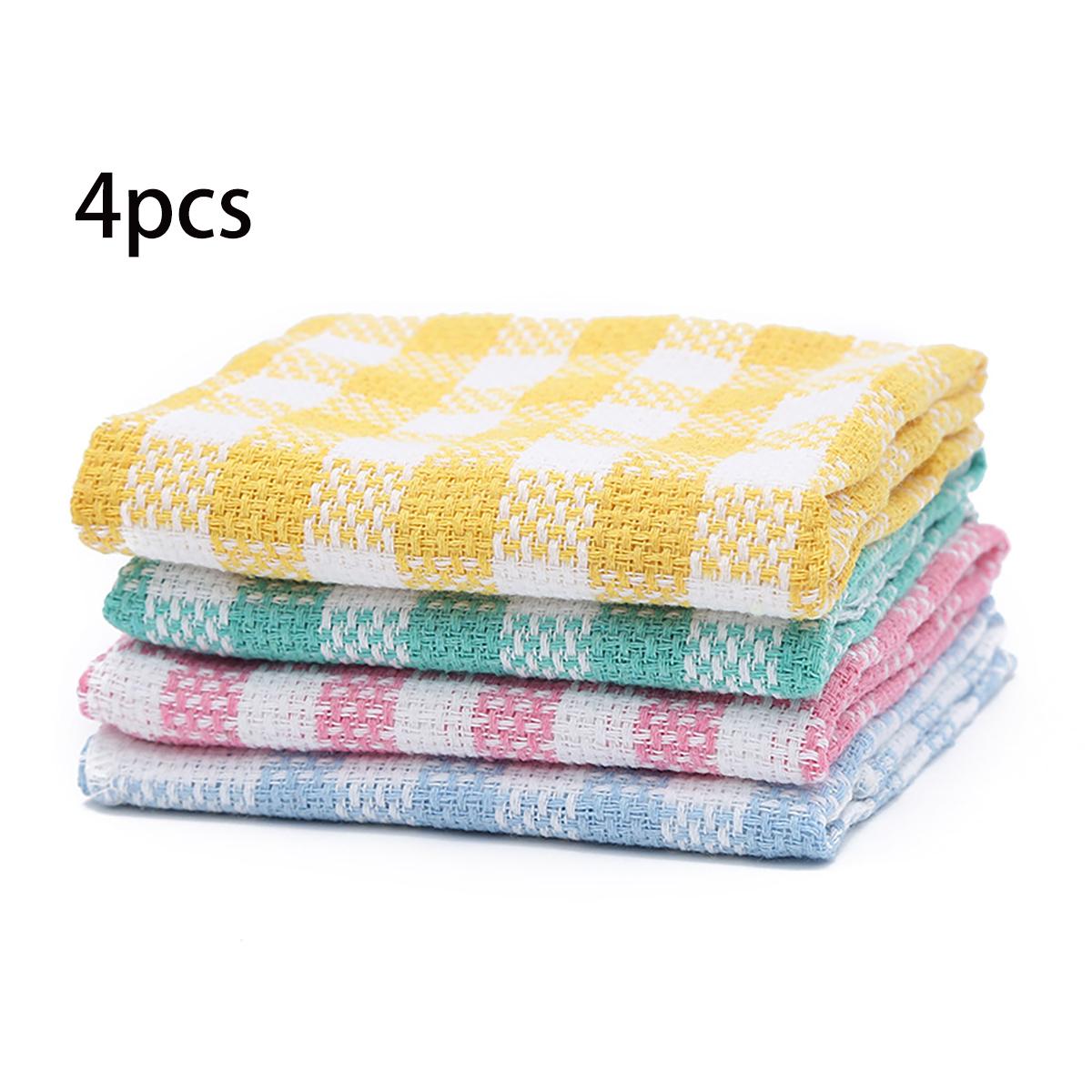 

4 шт. хлопковая вафельная губка для мытья посуды впитывающая тряпка бытовая кухонная салфетка для мытья посуды полотенца мягкая микрофибра тряпка для протирания