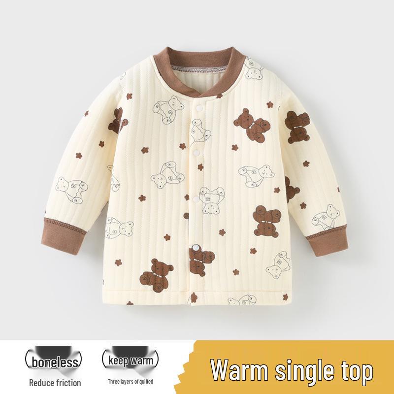 

Детское стеганое хлопковое пальто - Теплое, трехслойное, бесшовное, весенне-осеннего стиля, качество класса А, идеальный базовый слой 90 cm