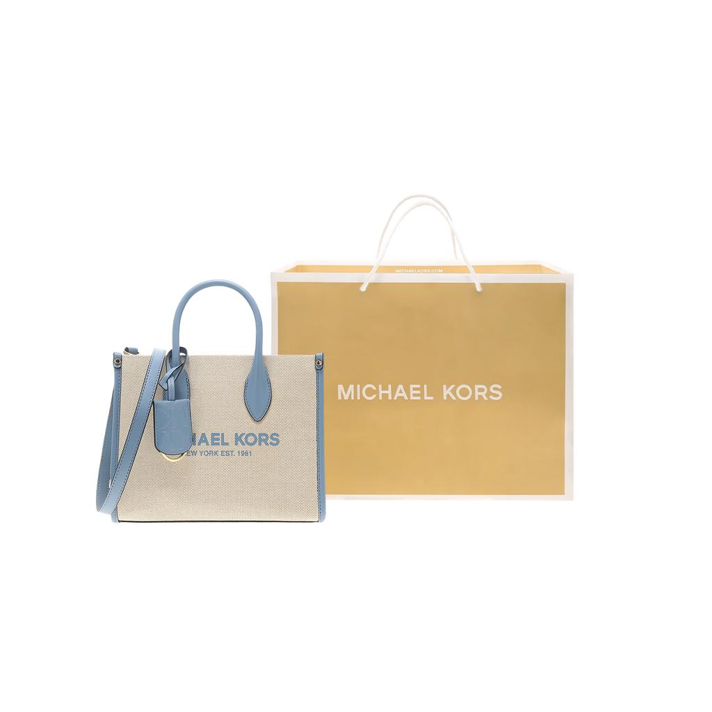 Michael Kors MK Mirella Classica Monocolore Moda da Pendolare Borsa a Shopper Grande Capacità in Tela Donna Borse a Shopper Blu 35S2G7ZC5C-464