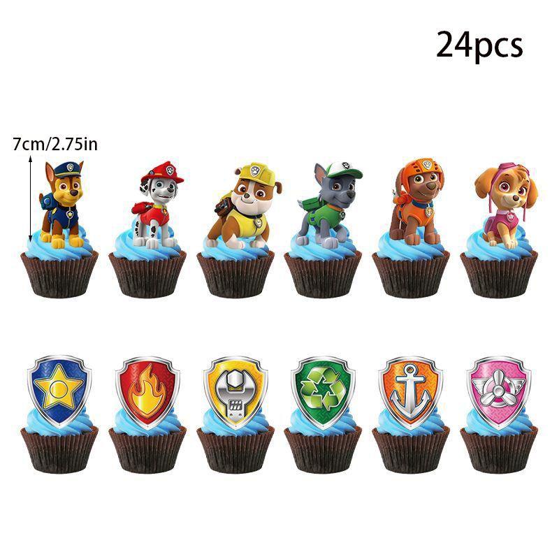 Paw Patrols Party Supplies Balloons Banner Cupcake Toppers Kids Birthday Decor
