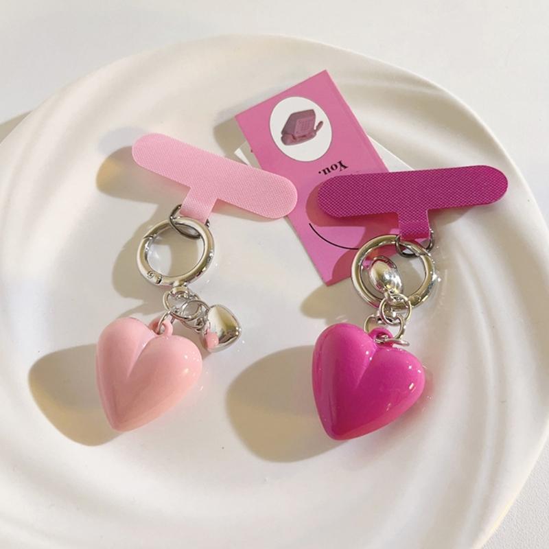 Cute Love Heart Pendant Pendant Keychain Stylish Keyring for Women Girls Bag Charm Elegant Purse Backpack Accessory