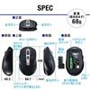 E-Supply Silent Bluetooth Mouse, Wireless, Bluetooth 5.0, Blue LED, 5 Buttons, DPI Switching, Rubberized, Medium Size, Black, EZ4-MA125BK