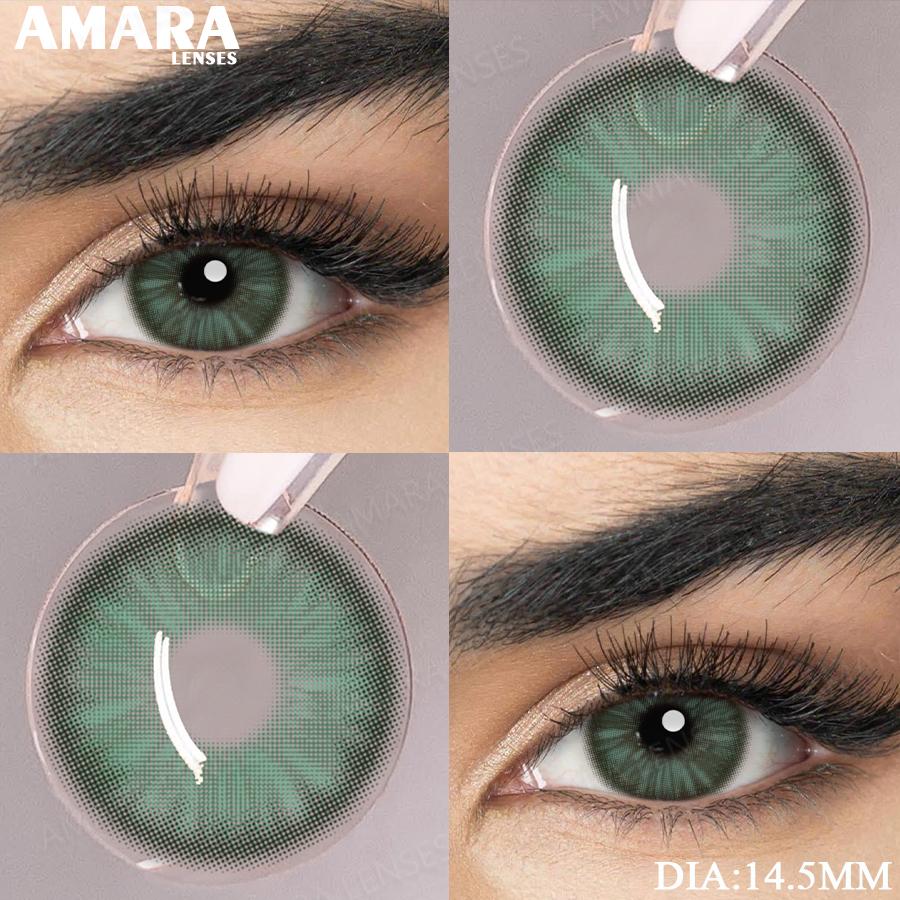 AMARA Colored Contacts Lenses Brown Eyes Natural Contacts Gray Beautiful Pupils Blue Eye Lens Yearly Green Beauty Makeup Lens