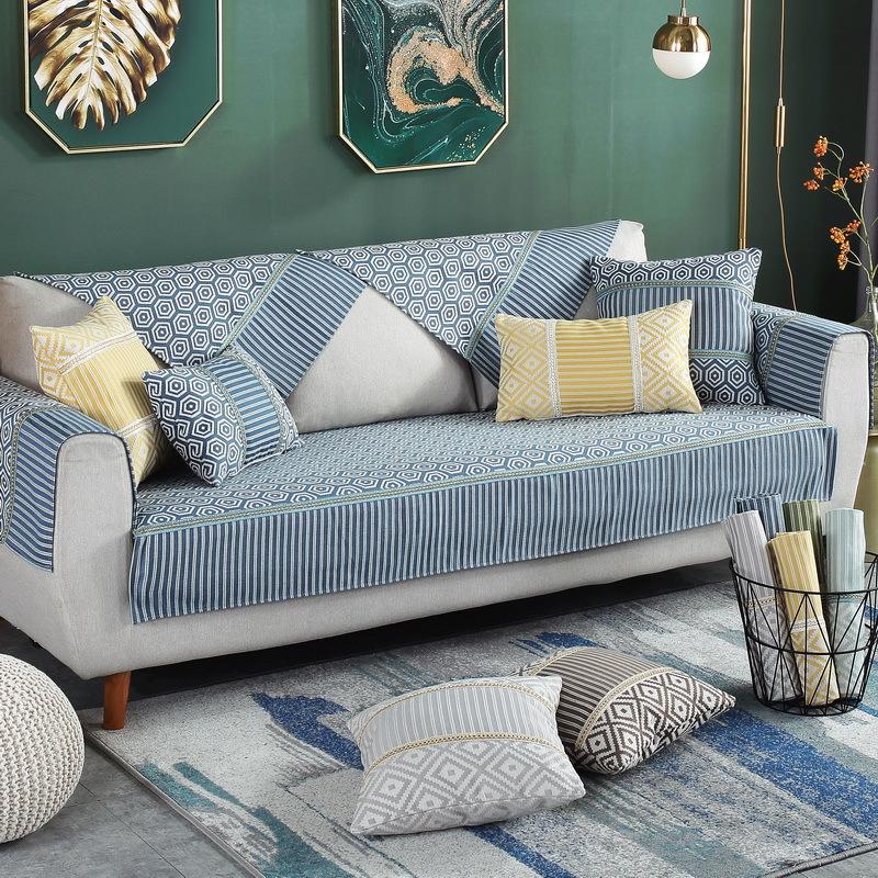 Poduszka na sofę, uniwersalna tkaninowa poduszka na siedzisko na wszystkie pory roku, prosty nowoczesny antypoślizgowy pokrowiec na sofę, pokrowiec na sofę, ręcznik na podłokietnik all-inclusive