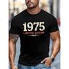 Europäische Größe Herren Vintage 1975 Limitierte Edition Grafik-T-Shirt - Vintage Kurze Ärmel, Weiches und Atmungsaktives Gewebe Ideal für den Täglichen Lässigen Look