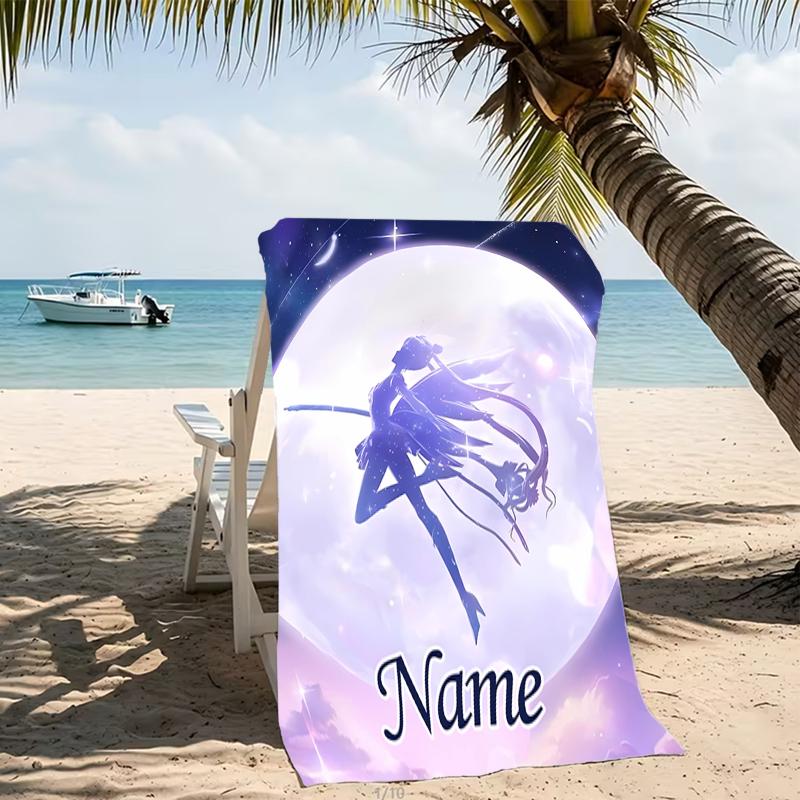 Customizable personalized beach towels Sailor Moon themed designs.Suitable for the beach, yoga, sports;ideal as beach accessories