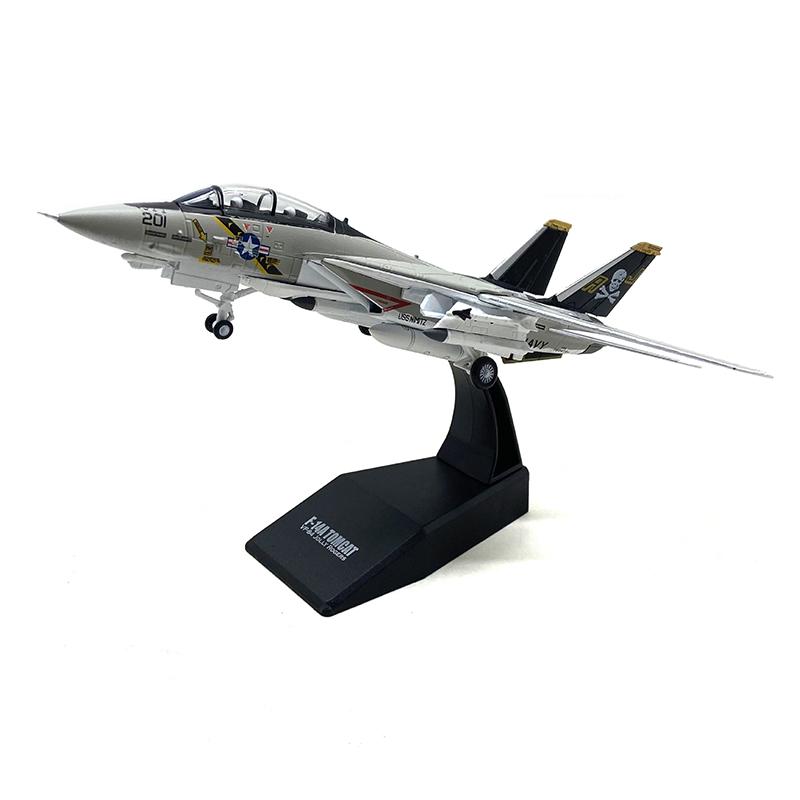 1/100 Scale USA F-14 Tomcat Fighter Alloy Model Diecast Military Missile Bomber