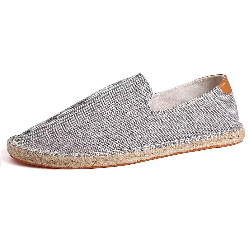 Verschleißfeste Canvas-Herrenschuhe atmungsaktiv faule Ein-Pedal-Gehschuhe Alt-Peking Leinen handgefertigte Stoffschuhe Freizeit-Board-Schuhe