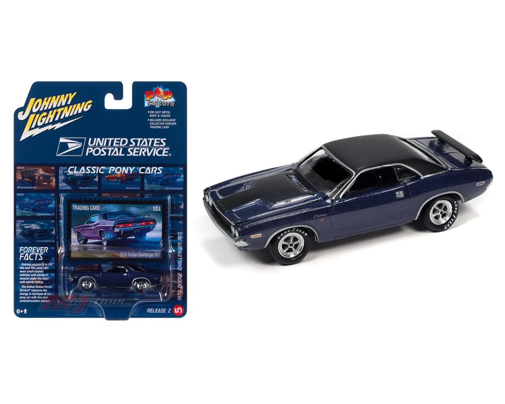 

Johnny Lightning Dodge Challenger 1970 USPS Purple Dodge Challenger Mini Car 1/64 R/T [Предмет]