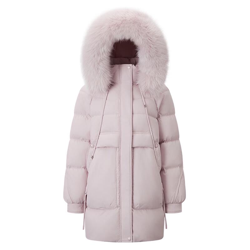 

Qianrengang Liu Tao Стиль Женская Пуховая Куртка средней длины с капюшоном из лисьего меха M (165)