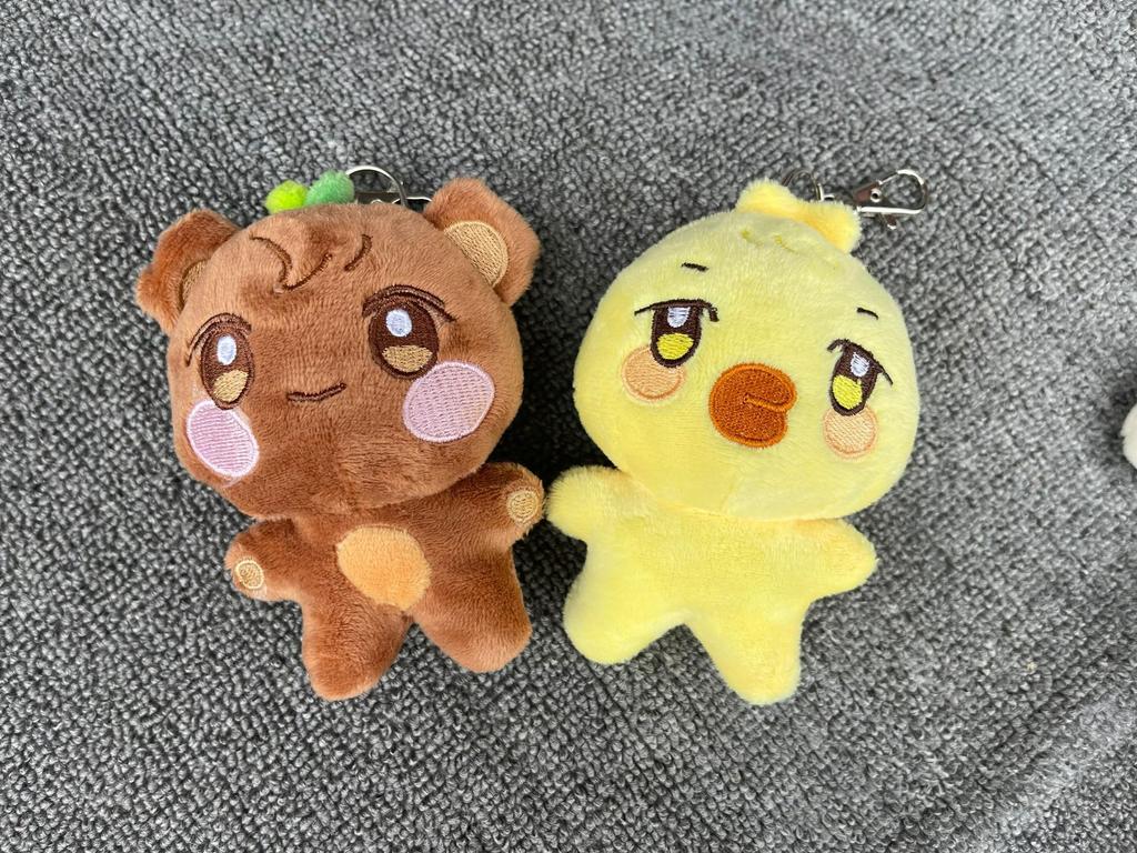 ATEEZ Flash Keychain Featuring Choi San, Jung Yunho, and Kang Yeosang ANITEEZ Doll Figure Pendant.