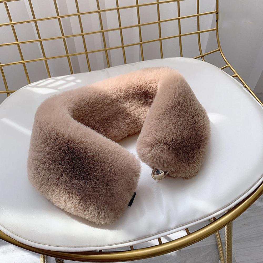 Winter Furry Fur Collar Plush Fake Fur Scarf New Faux Fox Fur Collar Shawl