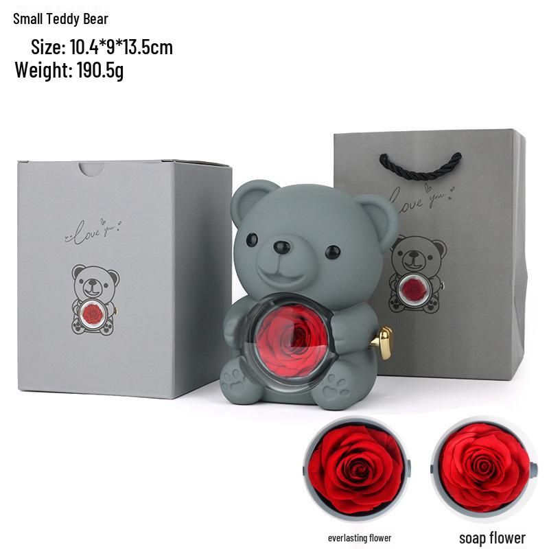 Cross-border Hugging Bear Eternal Rose Jewelry Box