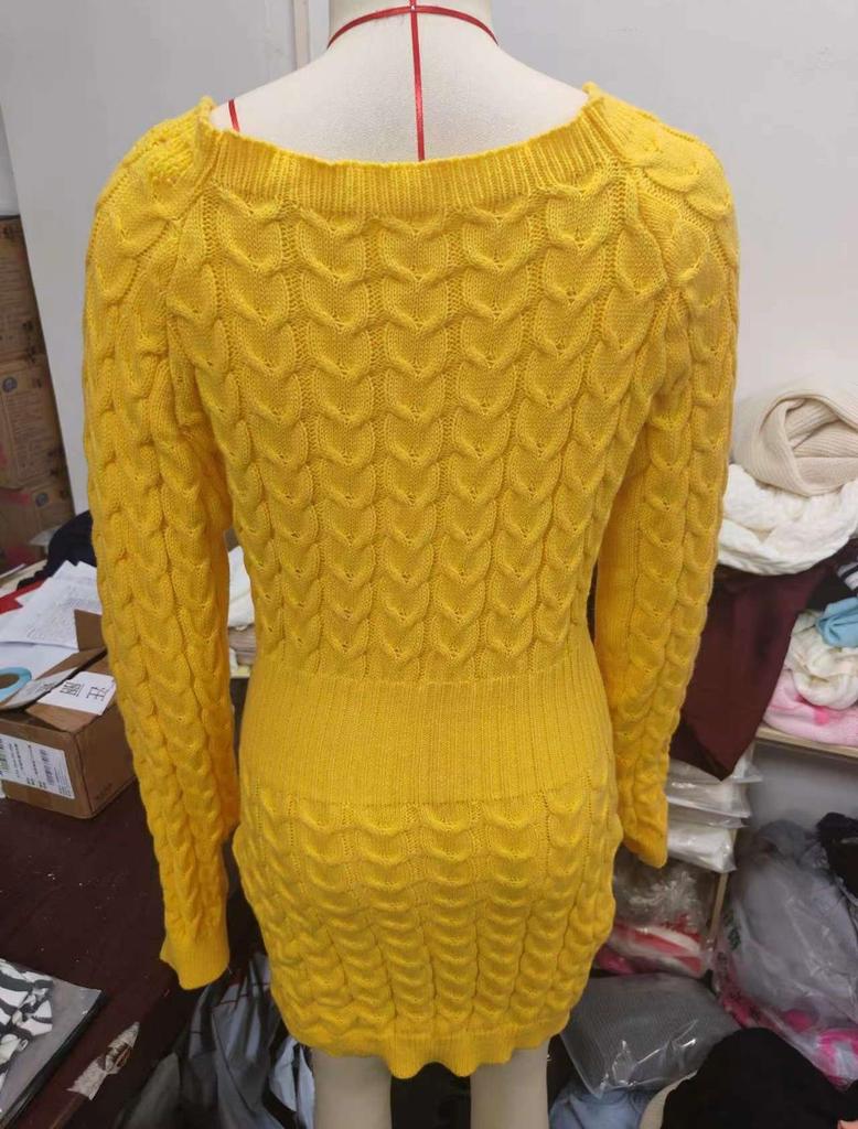 Women's Long Pullover Sweater Dress Long-sleeved Slim Clothes
