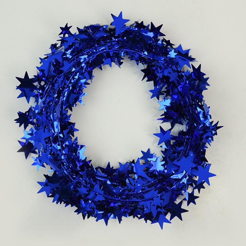7.5m Christmas Wreath Decorative Iron Wire Star Aluminum Foil Drawstring Ribbon Christmas Tree Decorative Performance Props