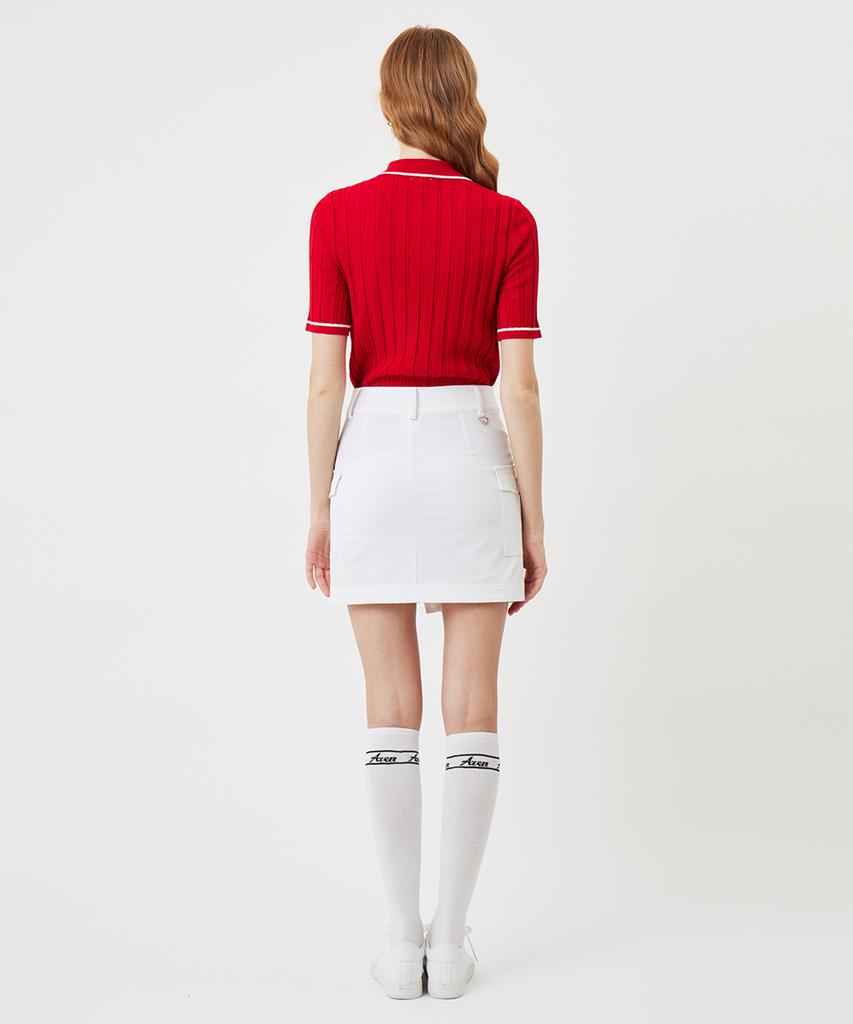 AVEN Short Slit Cargo Skirt White