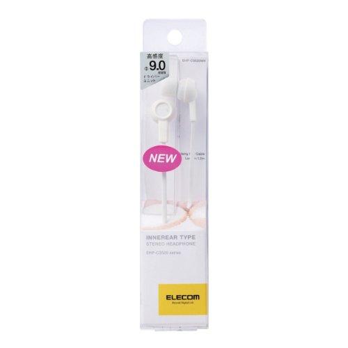 ELECOM Stereo Earphones, Tangle-Resistant Flat Cord, Y-Shaped, 9mm Drivers, White, EHP-C3520WH