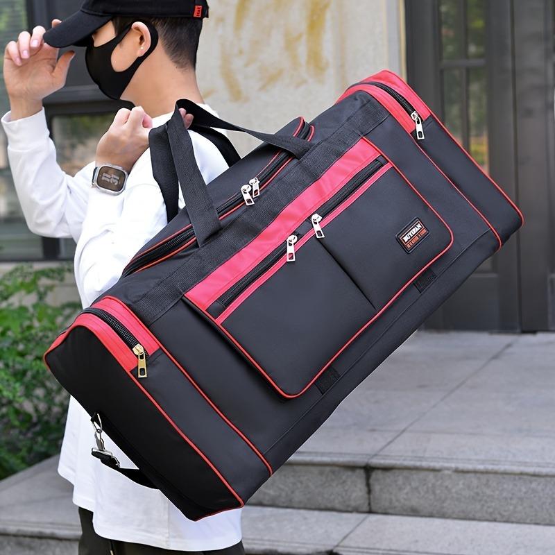 Large Capacity Foldable Travel Duffel Bag with Multiple Compartments, Adjustable Shoulder Straps & Zipper Closure - Ideal for Gym, Work, and Daily Use
