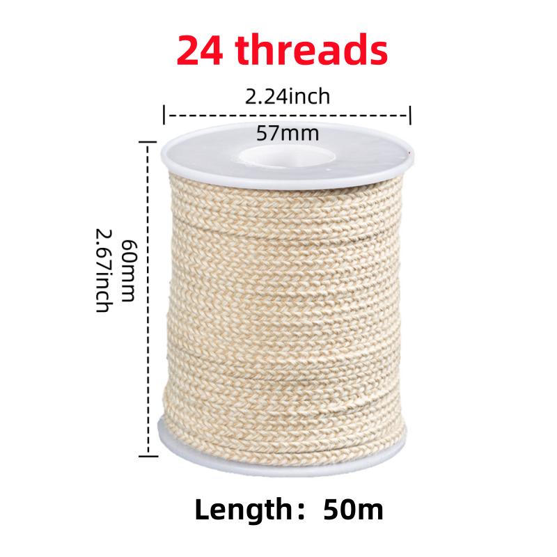 50/61 Meter Cotton Candle Wick 21-45 Thread Low Smoke ECO-friendly Wicks DIY Whole Roll Roller Degreased Cotton Candle Wick