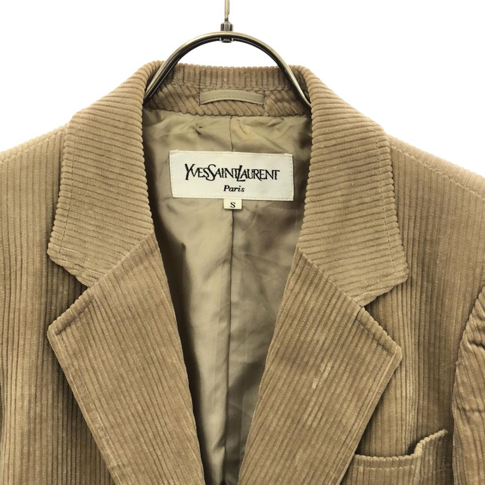 YVES SAINT LAURENT 90s Corduroy tailored jacket S beige Old Women Used