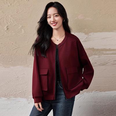 Loose Plus Size Women's Casual Jacket with Round Neck for Autumn and Spring