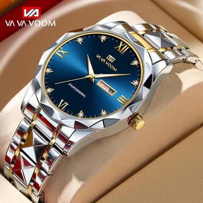 Männer Quarzuhr Top Marke Hohe Qualität Edelstahl 30M Wasserdicht Leucht Datum Woche Sport Business Armbanduhren