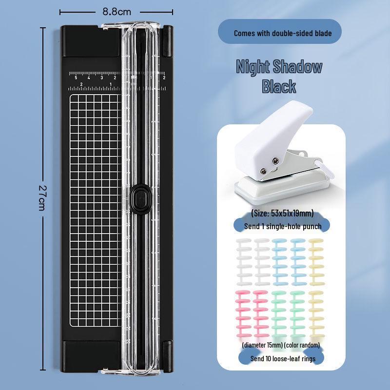 Portable Guillotine Paper Cutter with Round Corner Utility Knife for Students and Office Use
