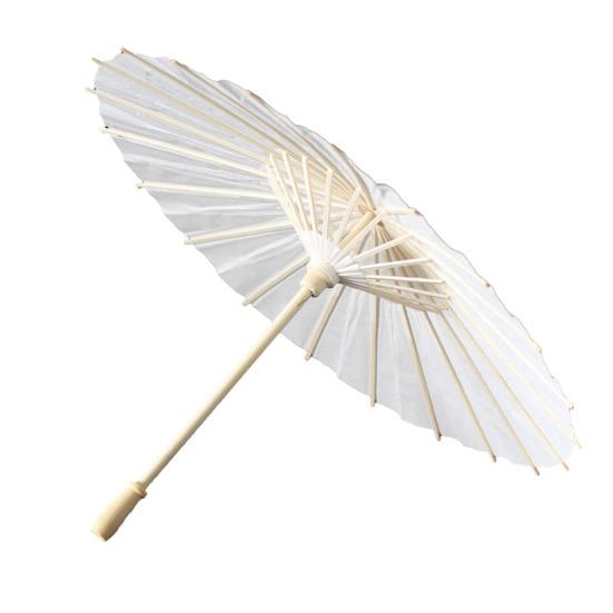 40/60CM DIY Hand-Painting Paper Umbrella Chinese Style Decorative White Oil-paper Umbrella with Wooden Handle Kids Coloring Oriental Umbrella Crafts